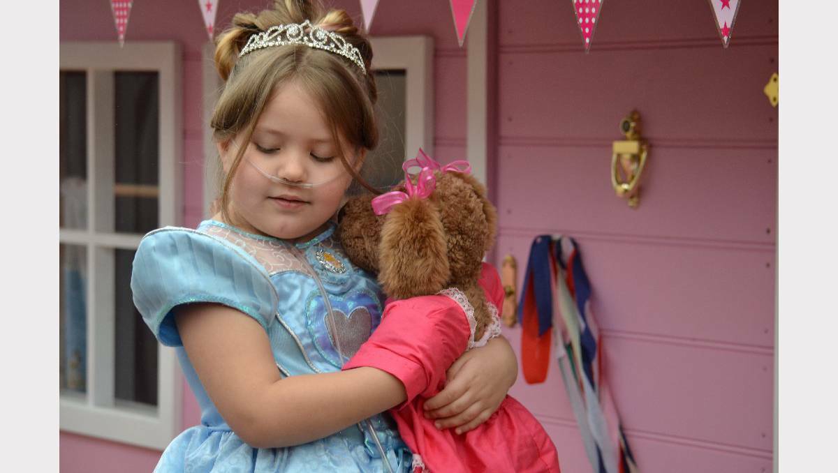 Victor Harbor's Georgia-Grace Fulton, 6, had her wish for a pink castle granted by the Make A Wish Foundation. She is living with a living with a degenerative lung disease.