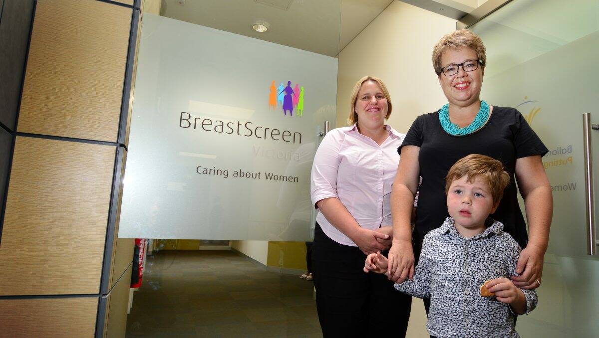 FORUM: McGrath breast care nurse Sue Bartlett, Penny Johnston and Harry McDonald promote the Beyond Breast Cancer forum which will be held on March 14. PICTURE: DYLAN BURNS