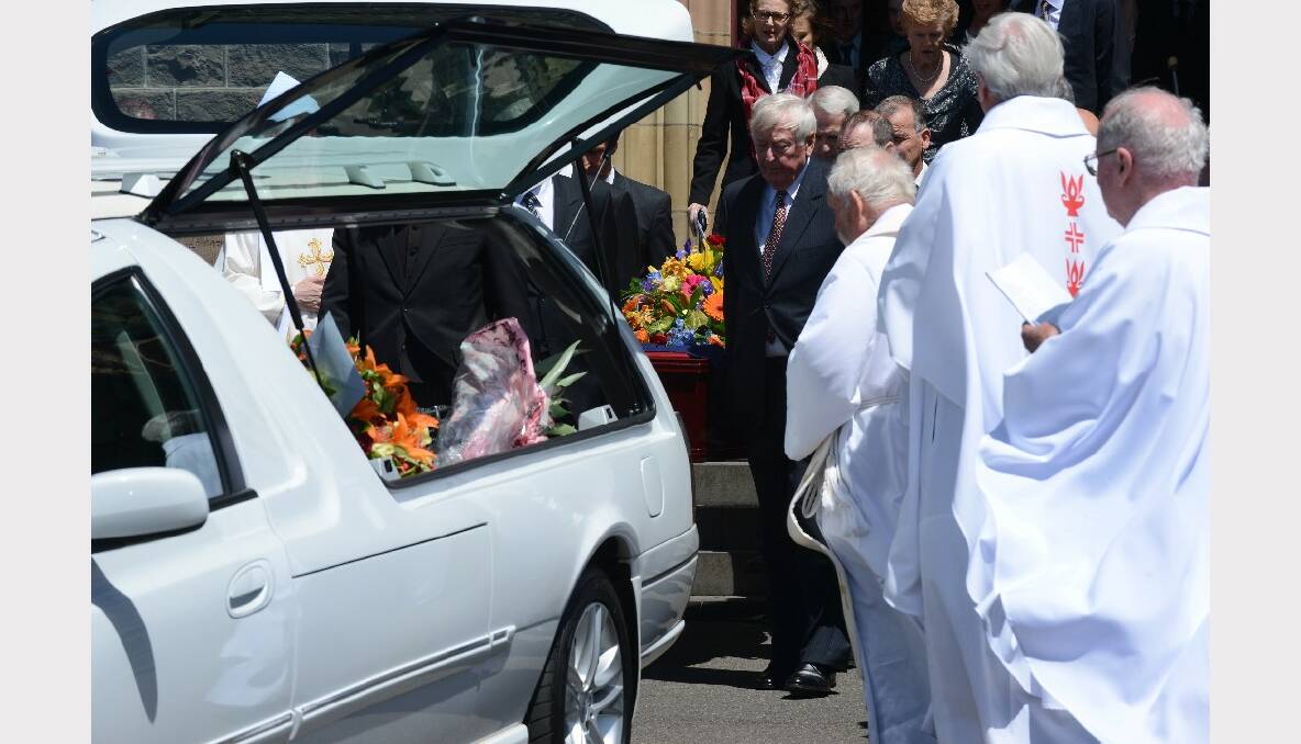Mourners at the funeral of Murray Byne. PICTURES: ADAM TRAFFORD.