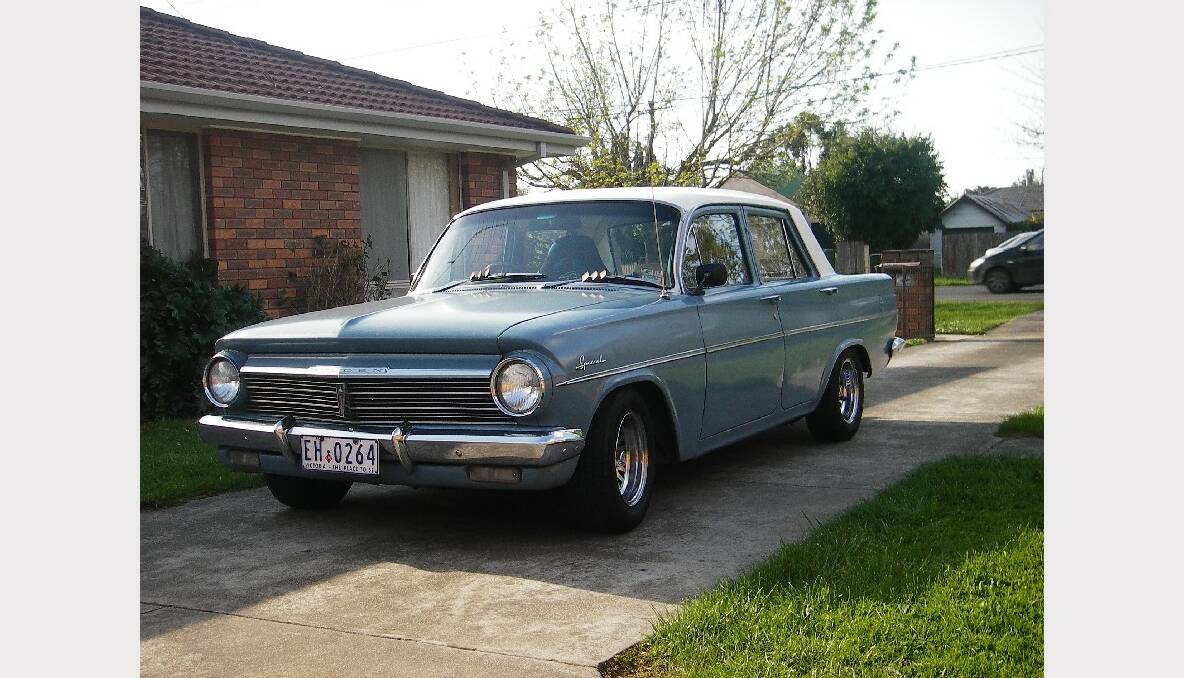 17) 1964 EH Holden Special Sedan. 3.3 litre red motor with Yella Terra Head and Holley 350 Carb 5 speed Celica gearbox resprayed to original Holden Barwon Blue. Submitted by David Dickinson, Redan.