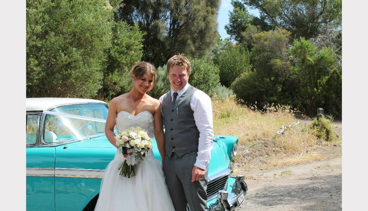  Laura Nolan and Daniel Parker, married on December 1, 2012 at Battery Point, Port Fairy. Attendants: Jess Nolan, Stacey Tucker, Bree Bisset, Luke Parker, Joe Daly and Carl Kuchell. The couple honeymooned in Hawaii. Picture: Gary Francis