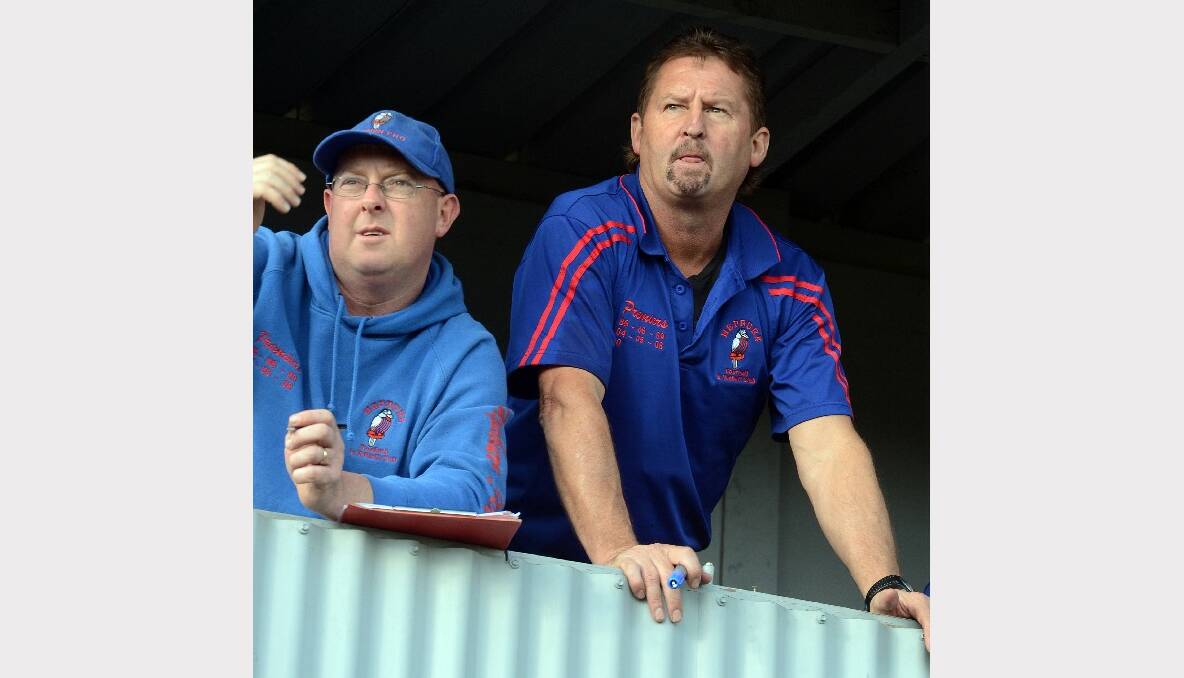 Hepburn's president Jason Olver and coach Shane Robertson. PICTURE: KATE HEALY.    