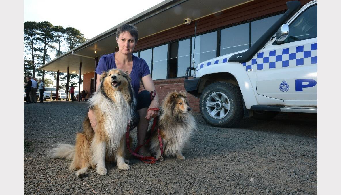 Heather Koenig with her dogs L-R - Jesse & Merlin at the Newlyn Recreation Centre. PICTURE: ADAM TRAFFORD.
