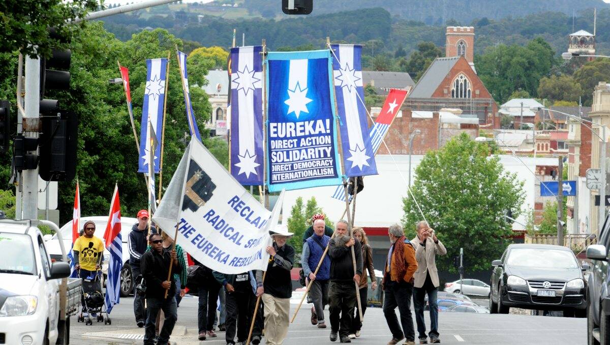 EUREKA: The march from Bakery Hill to the Town Hall. PICTURE: JEREMY BANNISTER.
