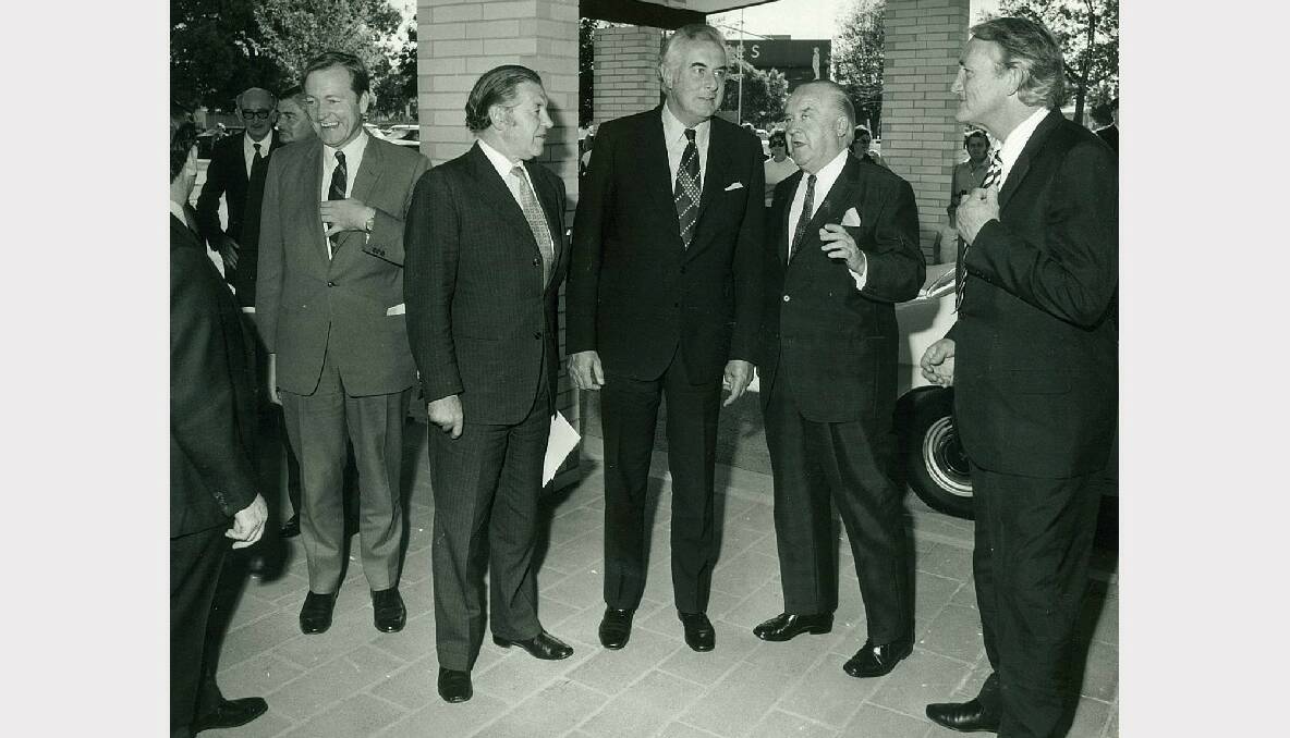 POWER: Murray Byrne (left) with Prime Minister Gough Whitlam (centre).