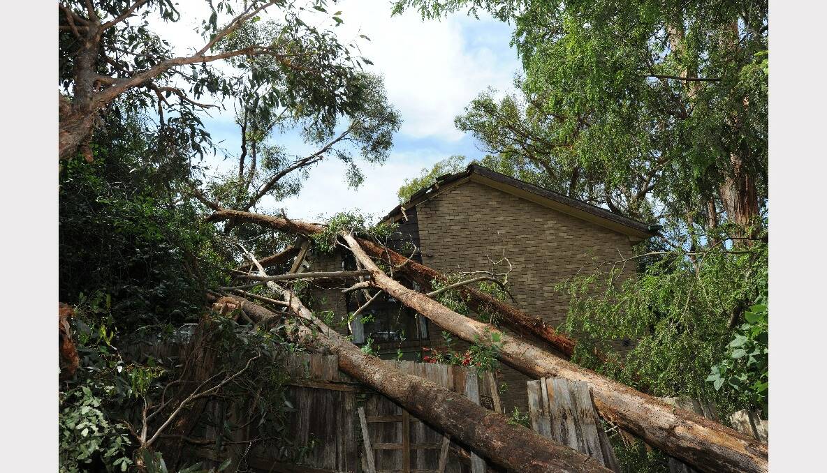 Storm damage on this house in Marina Drive, Mount Clear. PICTURE: LACHLAN BENCE.