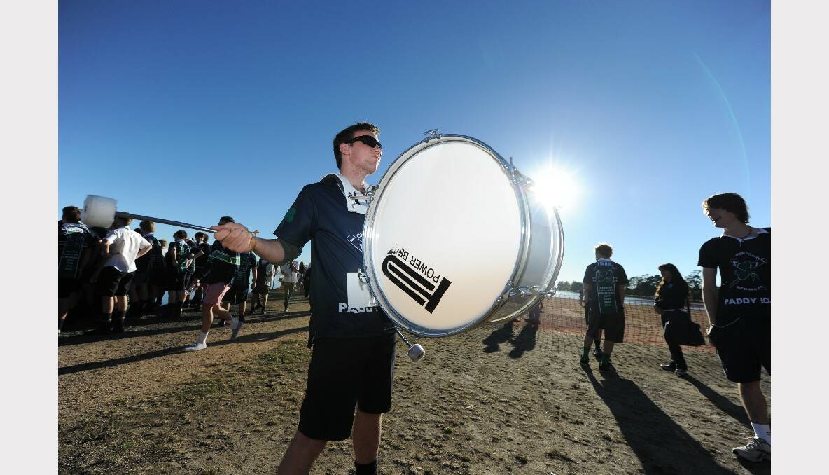 St Patrick's College beating their drums.