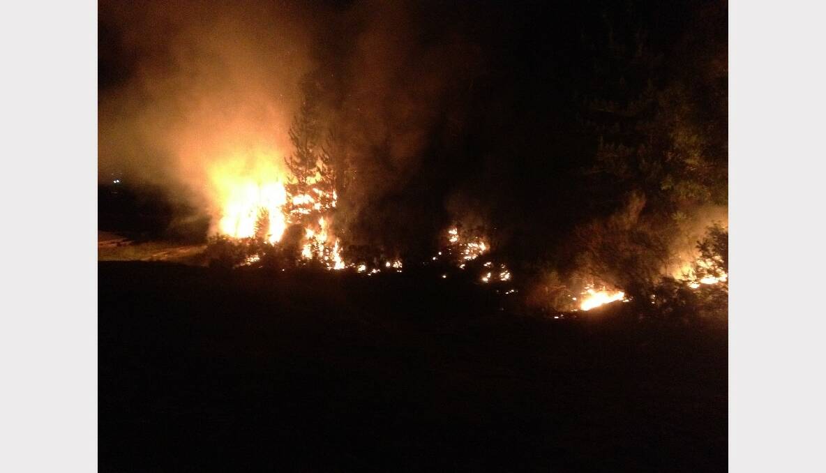 The fire in its full fury last night. CONTRIBUTED PICTURE: MARK CARTLEDGE, CFA.