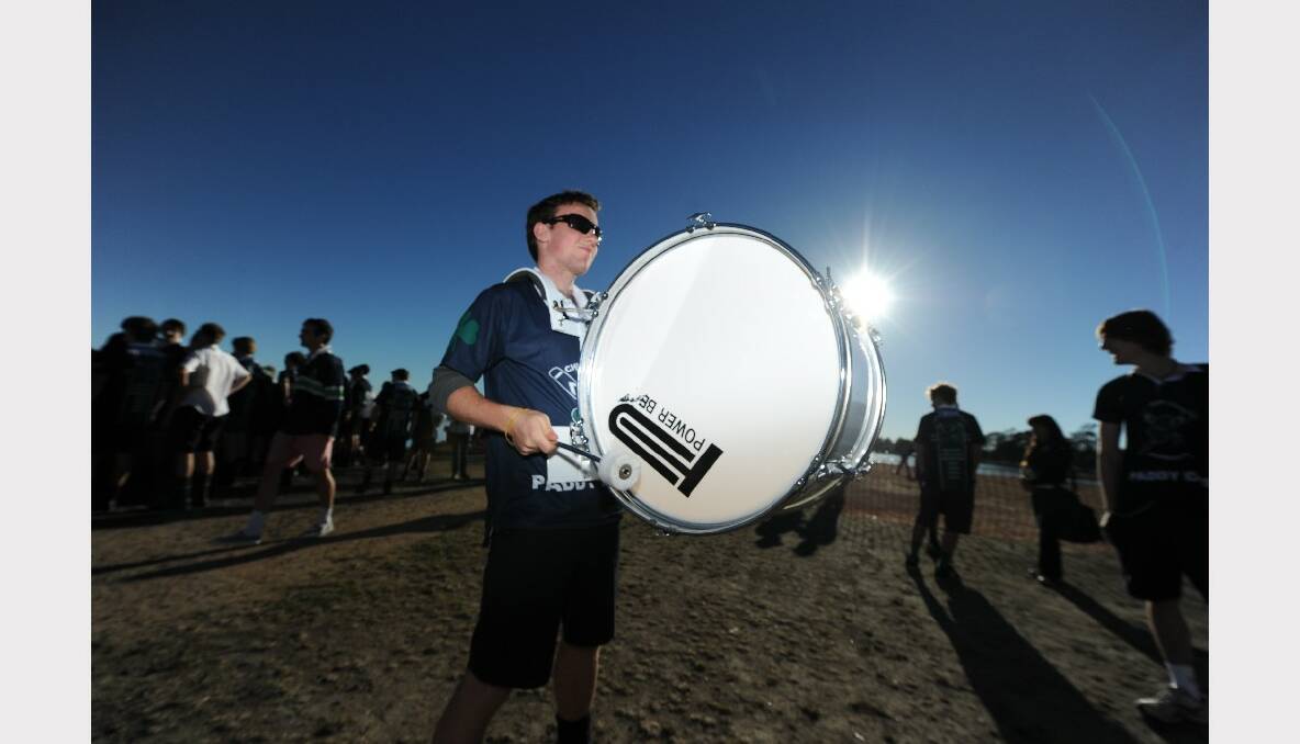 St Patrick's College beating their drums.