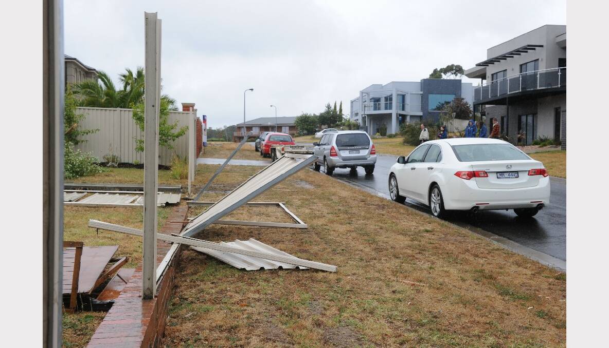 The winds damaged these homes in Ballarat North. PICTURE: JUSTIN WHITELOCK.