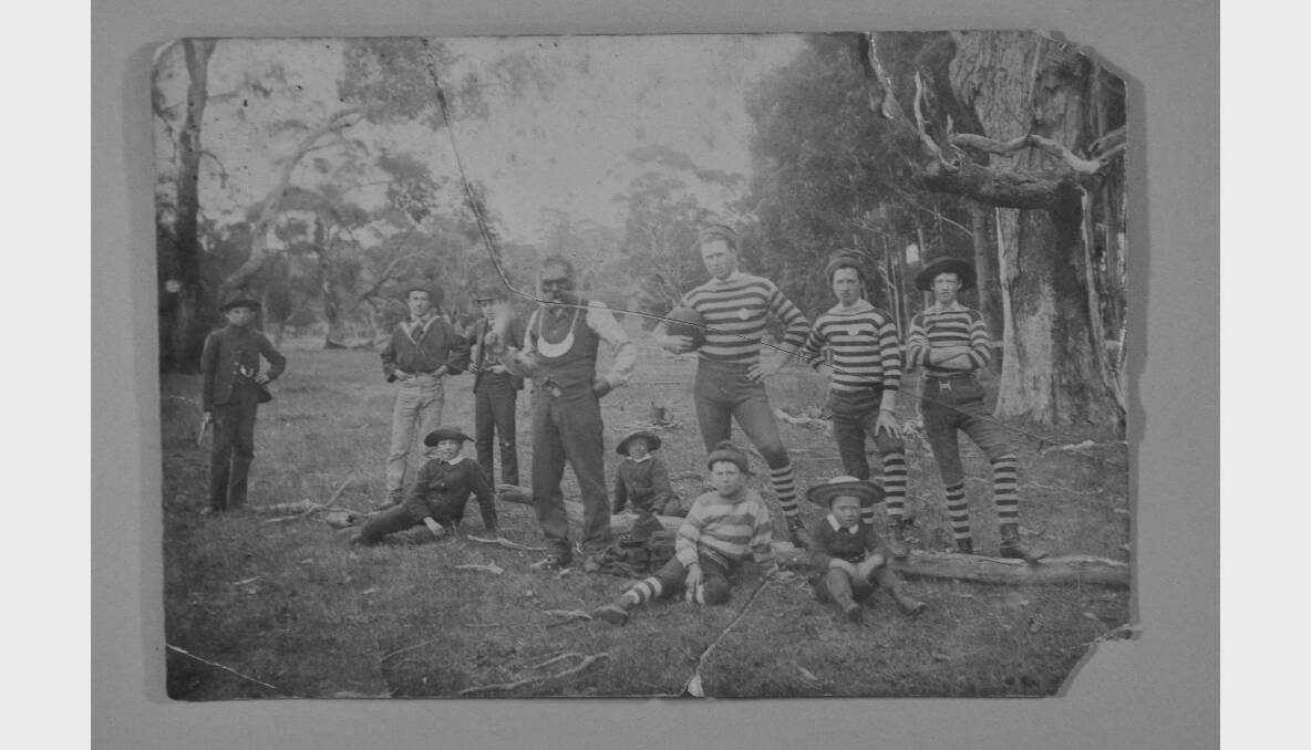 Playing football at Ercildoune. SOURCE: GOLD MUSEUM, SOVEREIGN HILL.