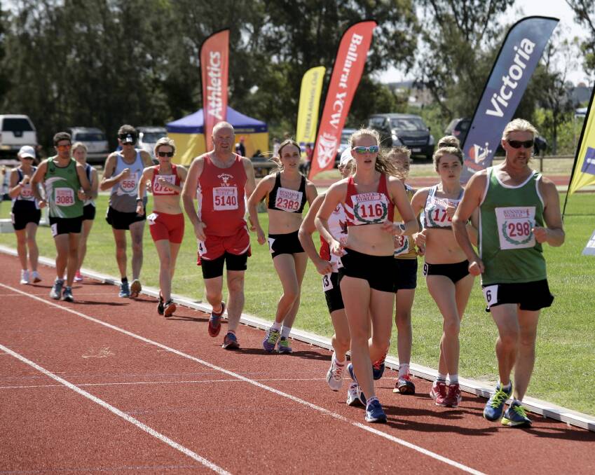 Racewalking action on the opening night