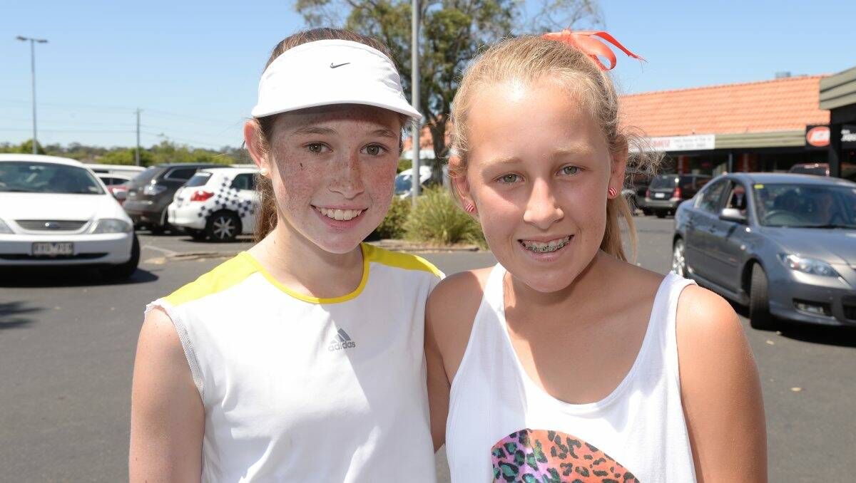Georgia Collier, 13 and Elly Hewitt, 14, of Ballarat at the Angie Edwards fundraiser.