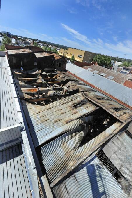 A top-down view into the destroyed building. PIC: Jeremy Bannister