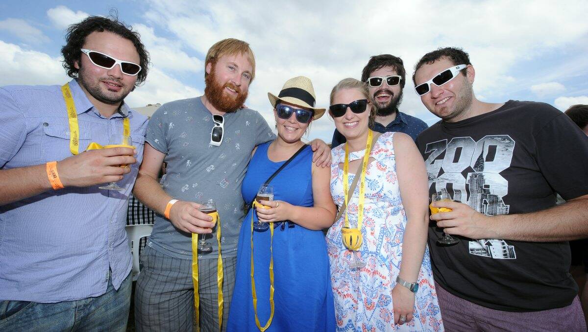 Anthony Lindorff, Luke Sizeland, Nat Campbell, Felicity Francis, Stephen Francis, Tristan Terry at the Beer Festival.