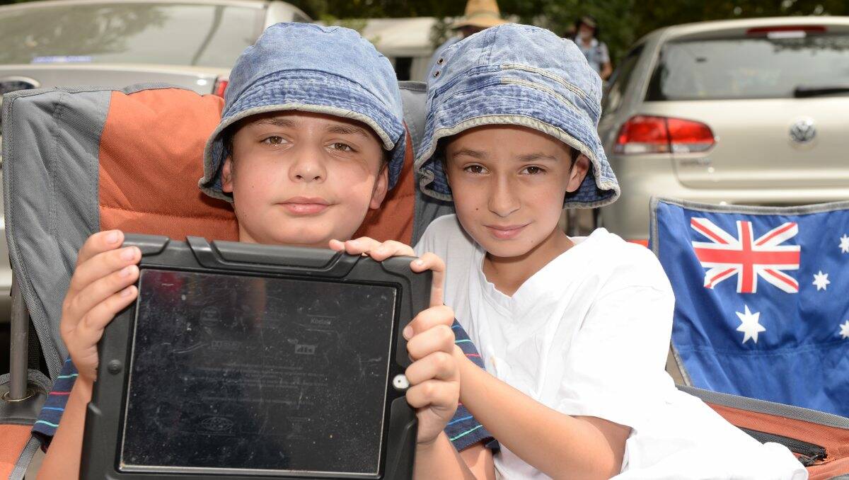 Michael Kattula, 10, and Michael Kattula, 10, at The Courier Begonia Parade. PICTURE: KATE HEALY