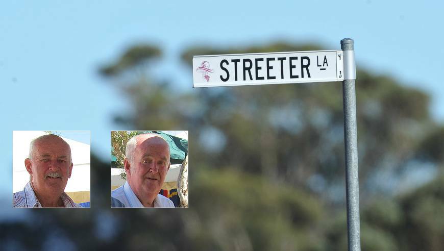 John and Doug Streeter, inset, and the Natte Yallock street that bears their name. PICTURES: THE COURIER, STOCK AND LAND