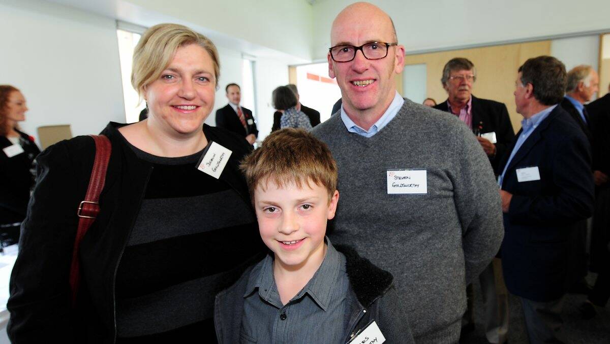 Jocelyn and Steven Goldsworthy with son Charles at Clarendon College 150th