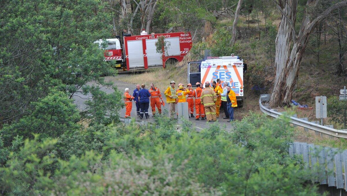 Emergency crews at the scene. PIC: Lachlan Bence