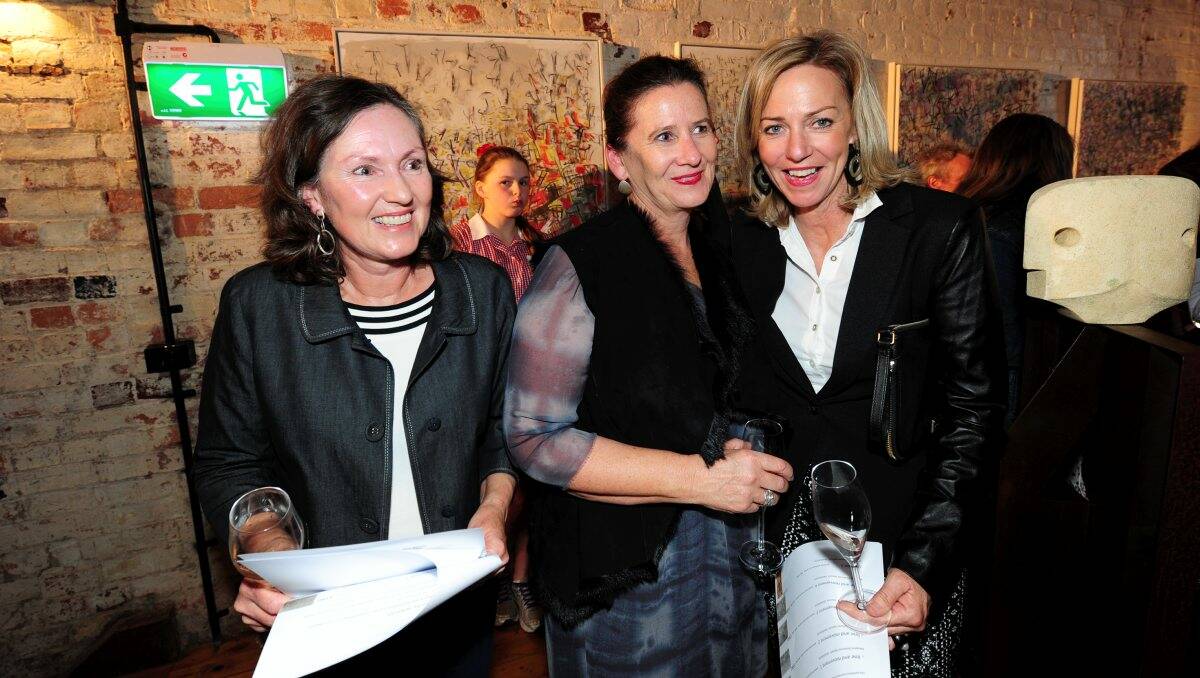 Jenny Jones, Claire Jelbart, Cathy Dyer at exhibition opening