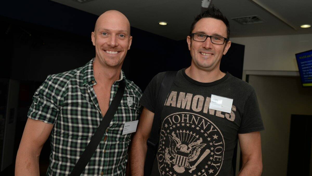 Andrew Moran (ING Homewares) and Jason Quarrell (Lords and Lads Barber Shop) at Fairfax marketing services program launch.