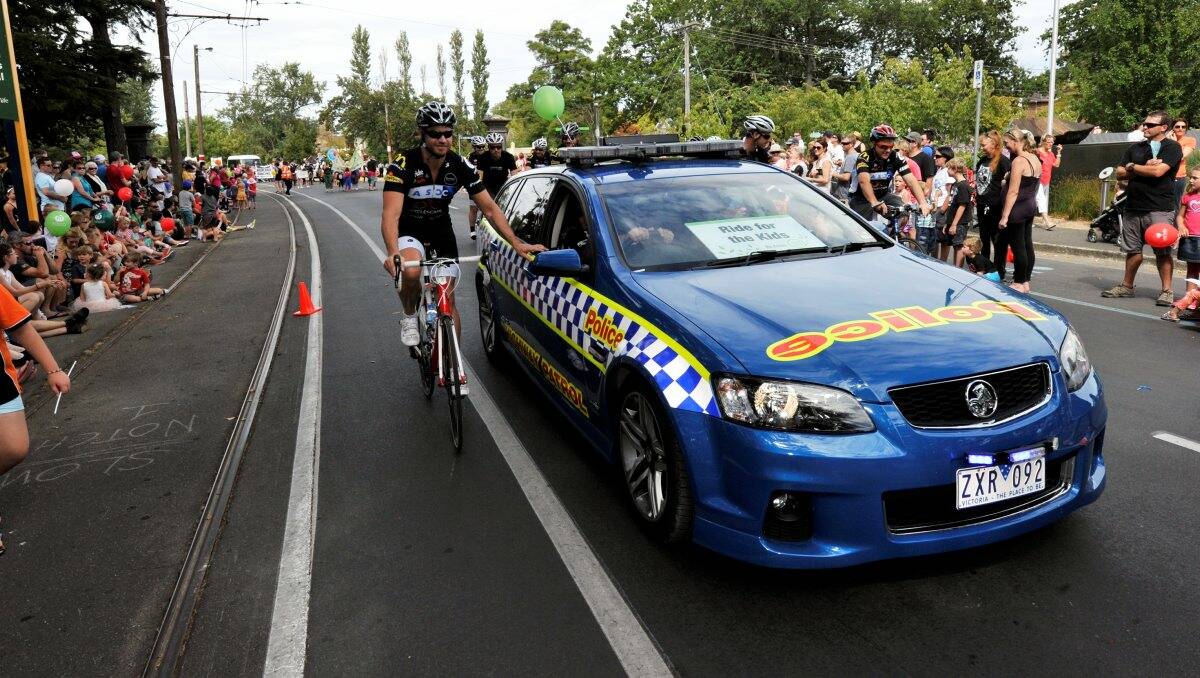 Ride For The Kids with Ballarat Highway Patrol at The Courier Begonia Parade. PICTURE: JEREMY BANNISTER