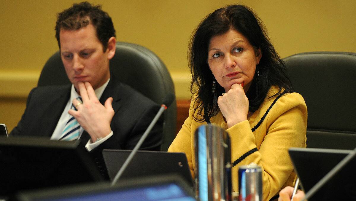Councillors Joshua Morris, left, and Samantha McIntosh, right, during a June 19 meeting. PICTURE: ADAM TRAFFORD