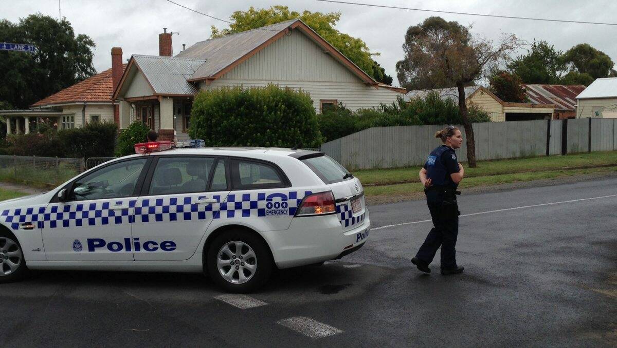 Police have blocked a number of streets in the area in Ballarat East, PIC: Jordan Oliver