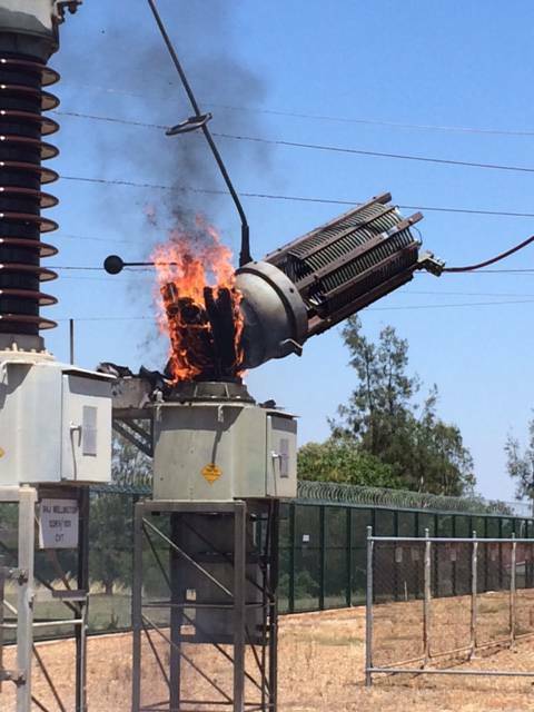 A fire at a Dubbo substation closed roads for three hours and required extreme care from firefighters.