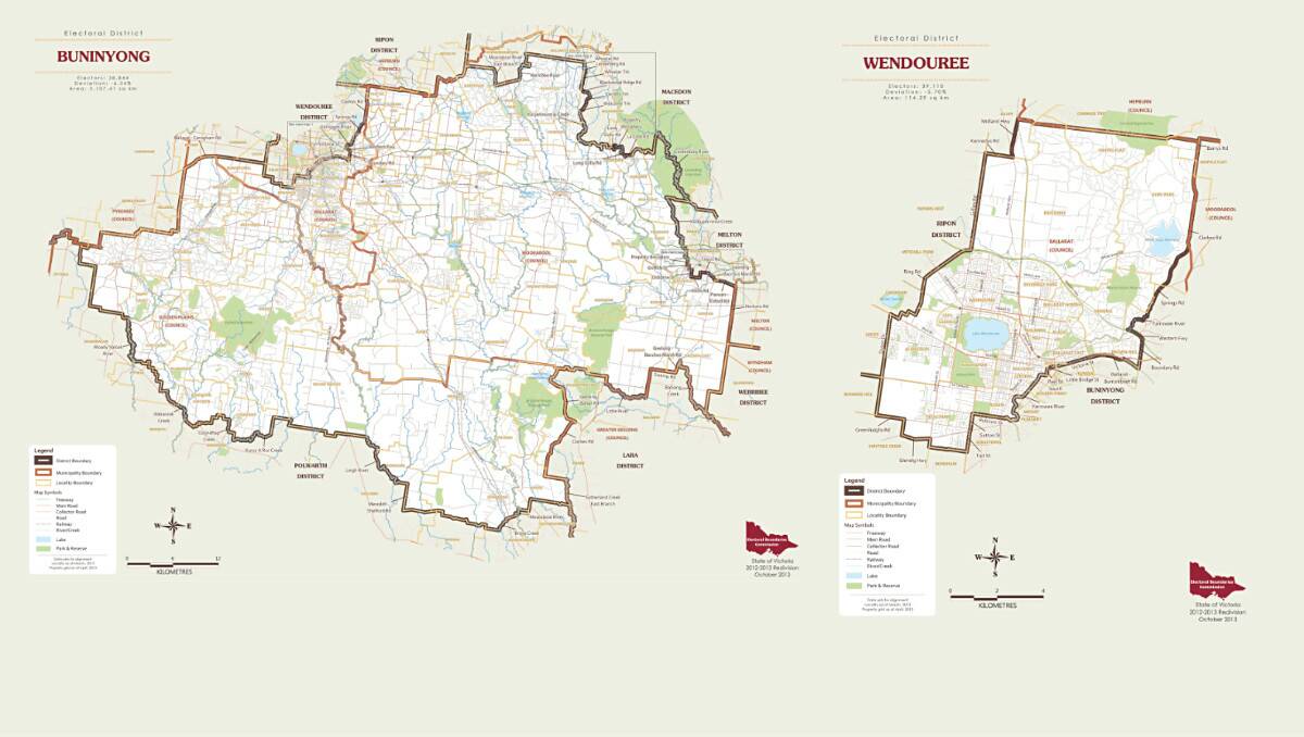 The new state seats of Buninyong and Wendouree. PICTURE: ELECTORAL BOUNDARIES COMMISSION