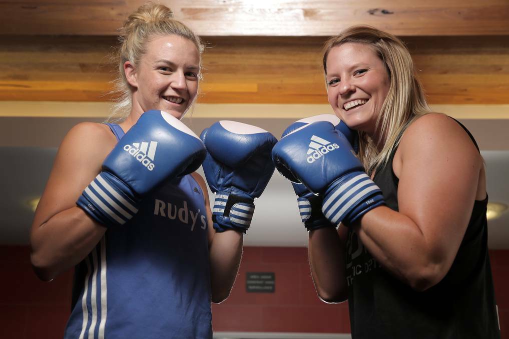 Luci Hand (left) and Bianca Slater will join with other fighters for a fund-raising event, Box 4Bryn, to be staged in Warrnambool next month.