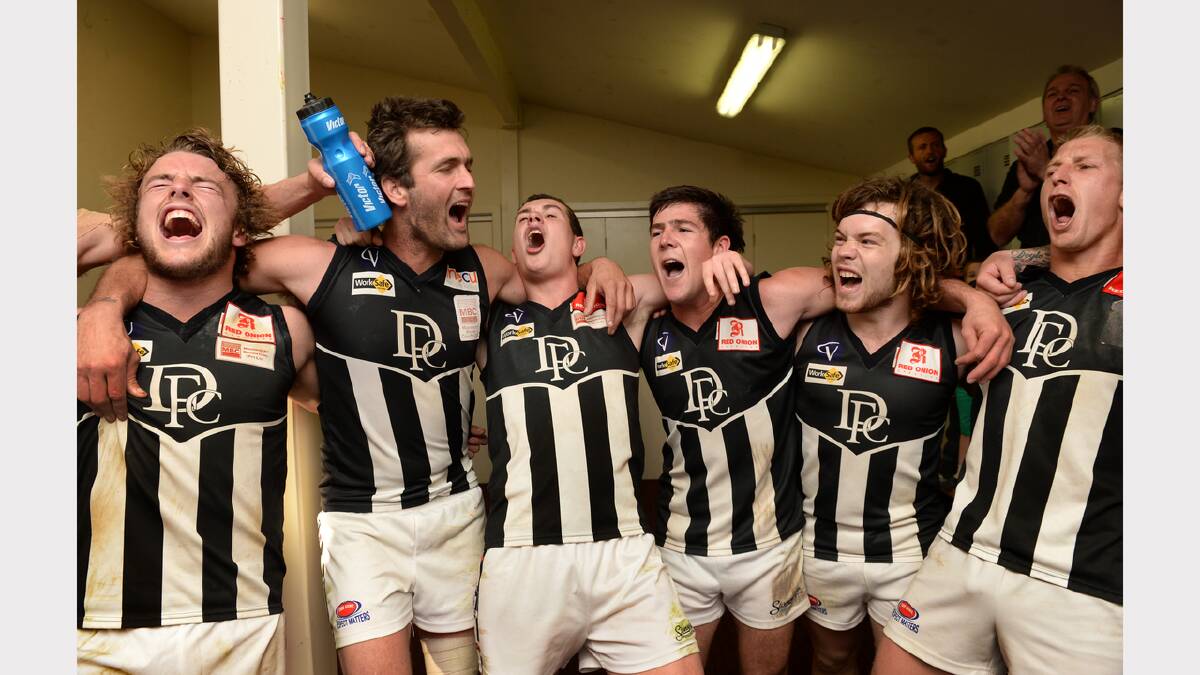 Darley sing the song after the win PHOTO: ADAM TRAFFORD