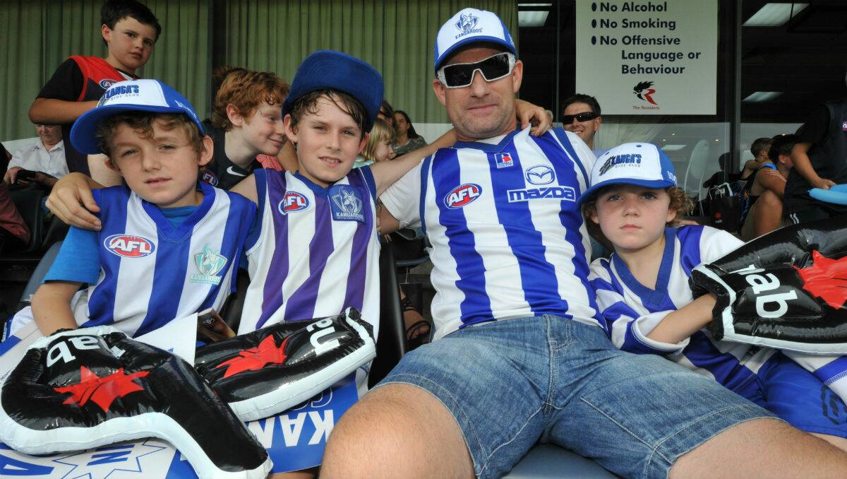 Jacob,Sam, Justin and Lucas Catley at Eureka Stadium. PICTURE: JEREMY BANNISTER