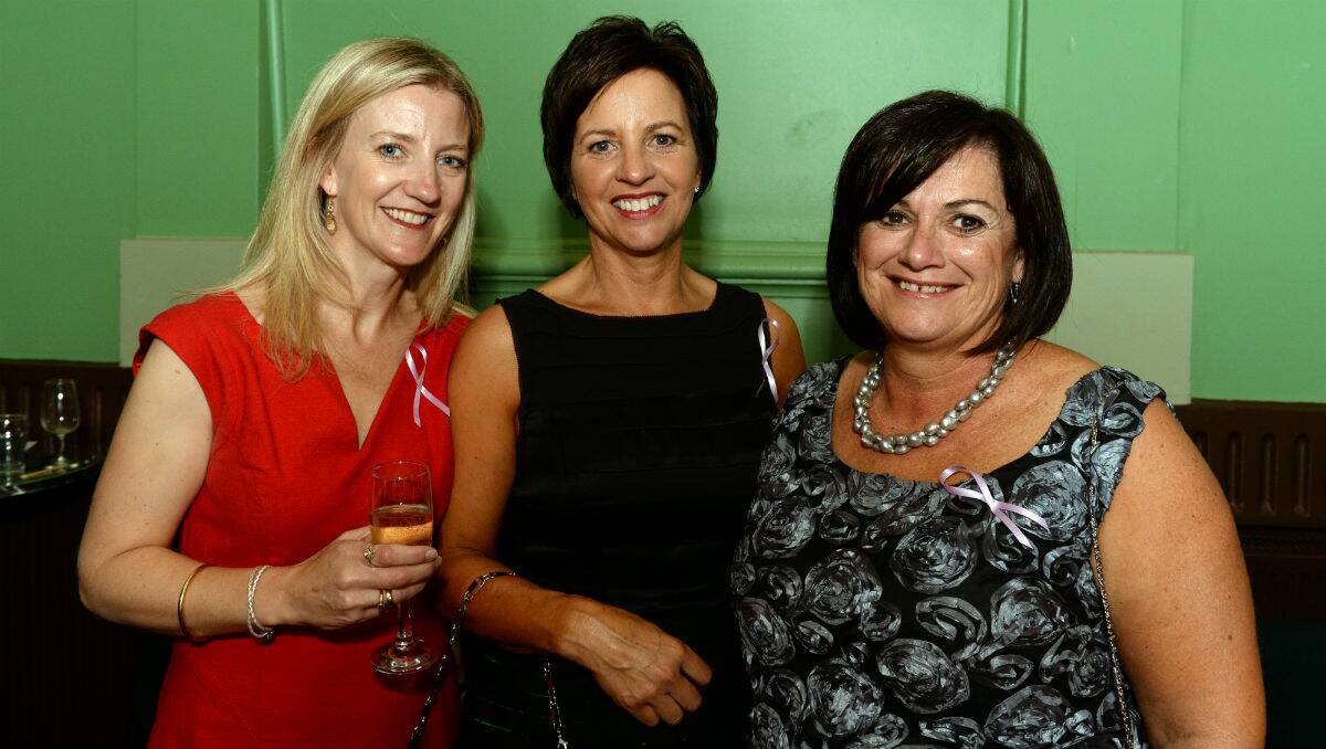 Kellie Livingston, Claire Murray and Jan Gillett at the fundraiser for Aron Siermans. PICTURE: KATE HEALY 