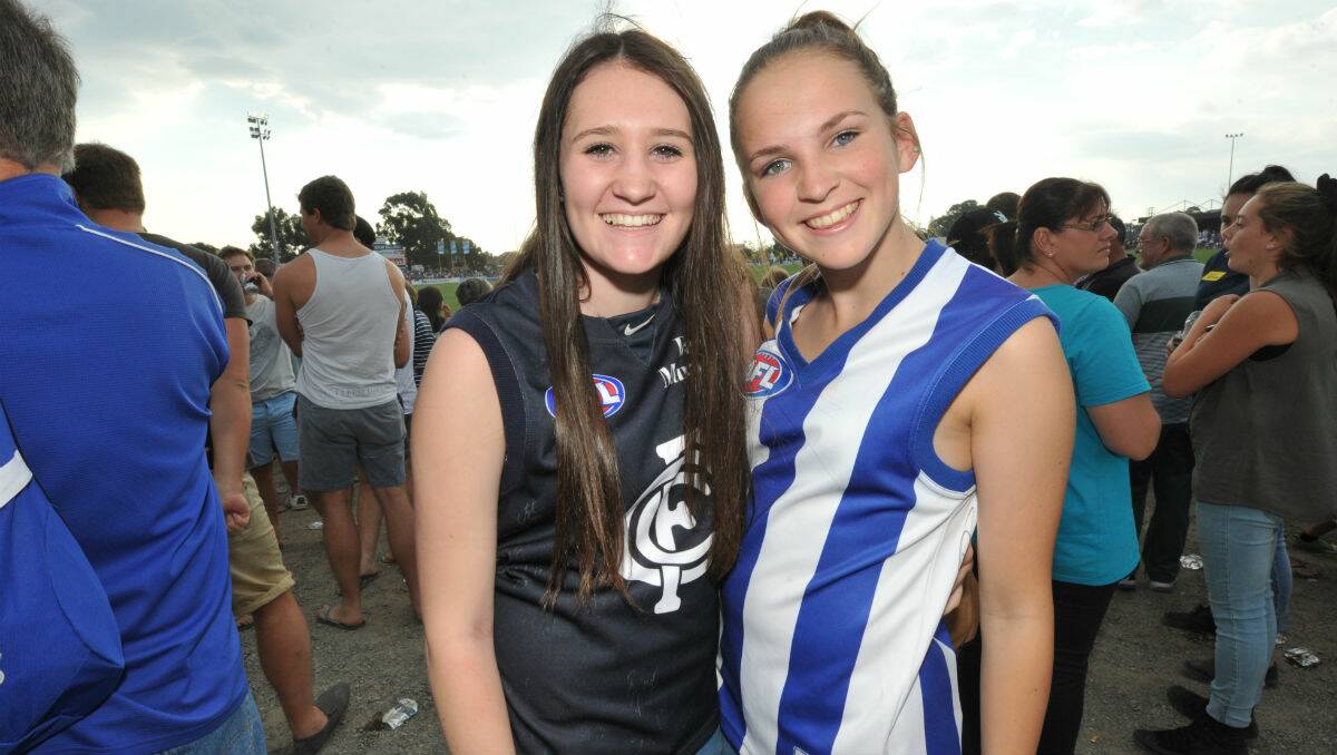 Emily Mills and Ally Delaney at Eureka Stadium. PICTURE: JEREMY BANNISTER
