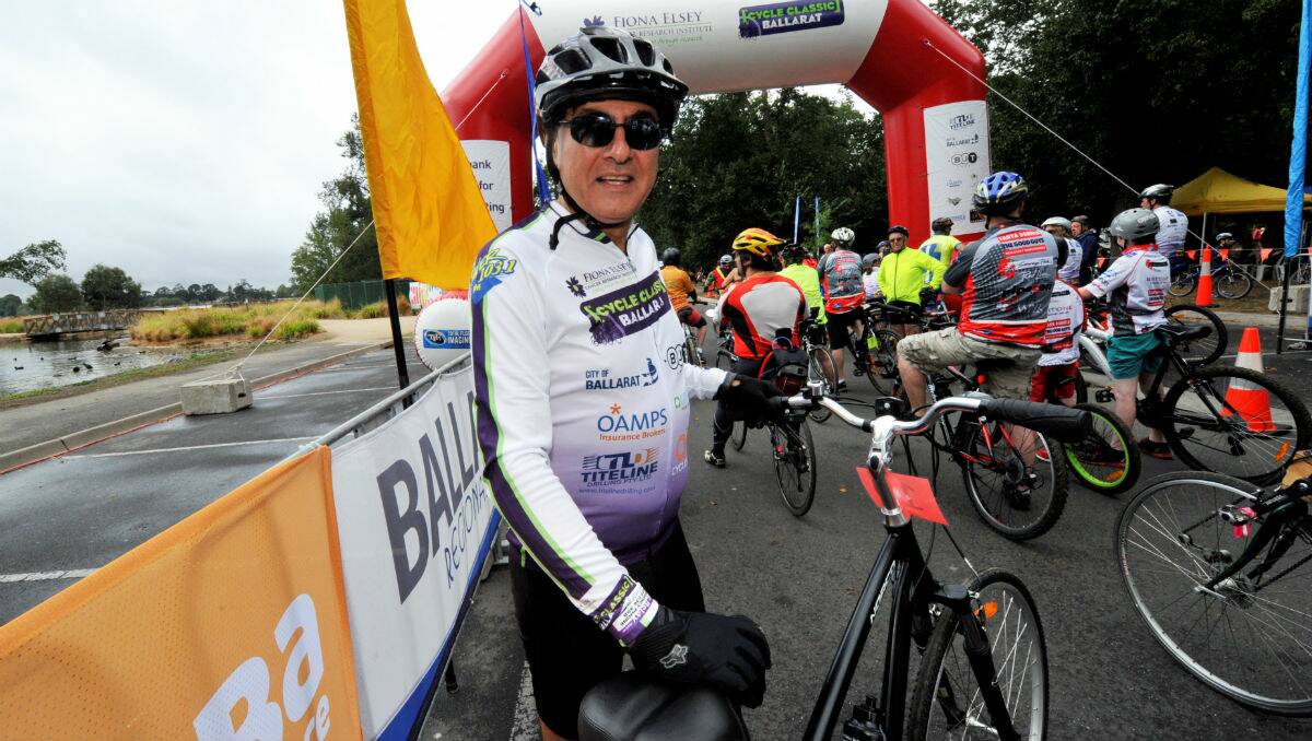Professor George Kannourakis at the Ballarat Cycle Classic. PICTURE: JEREMY BANNISTER