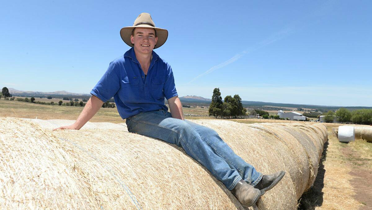 Glen Ross from Bald Hills with some of this season's hay bales. PICTURE: KATE HEALY