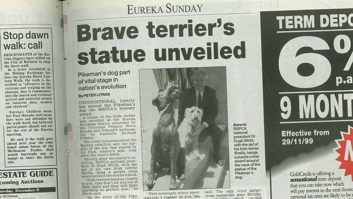 An article from The Courier when Wee Jock's statue was unveiled in 1999. PICTURE: THE COURIER