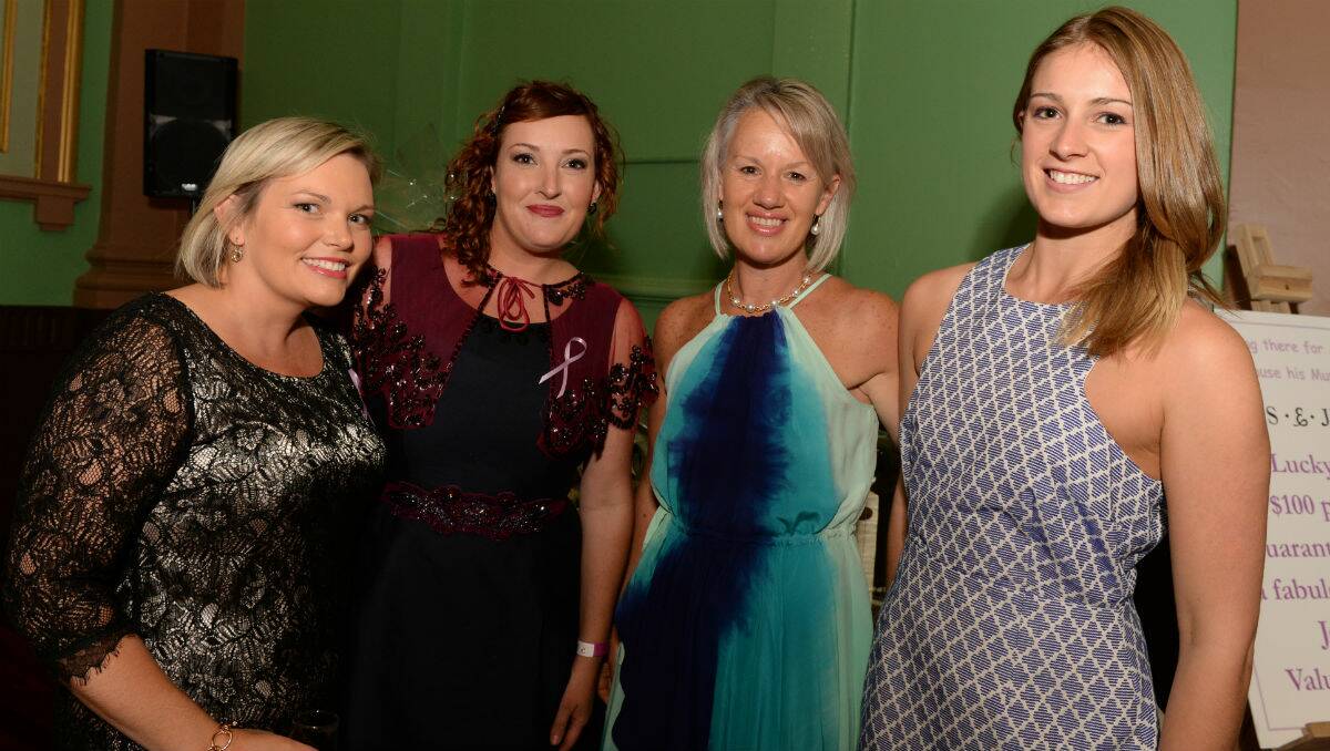 Elysia Spry and Kate Burrows with Lisa and Gretel Hayden at the fundraiser for Aron Siermans. PICTURE: KATE HEALY 