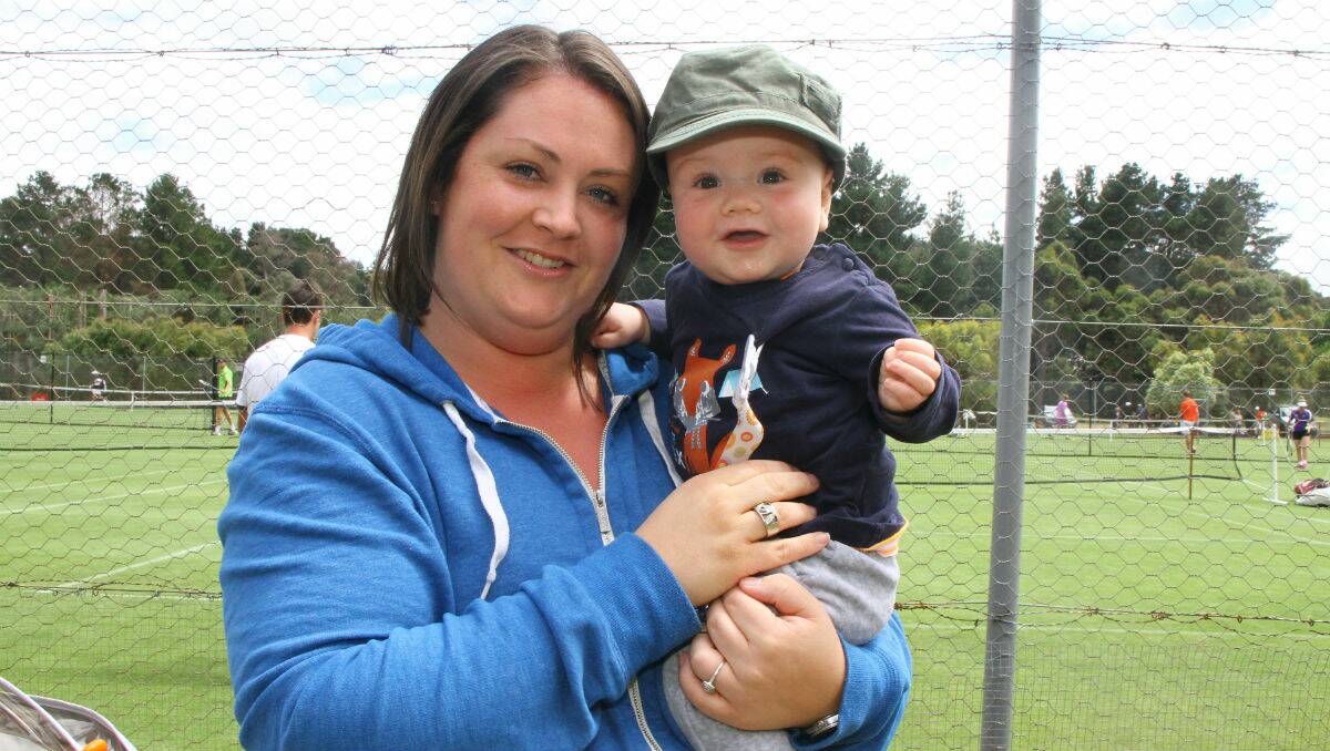 Carla Ralph with seven-month-old Jett Dixon from Shepparton at Creswick. PICTURE: TALITHA PRENDERGAST