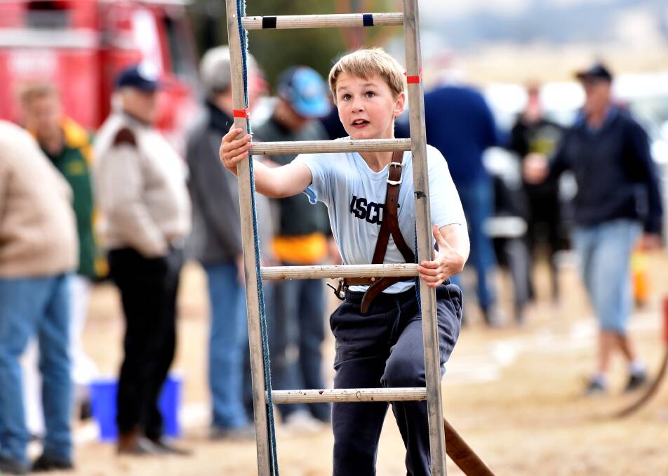 Angus Treweek, of Ascot B, at the 60th anniversary District 15 Rural Fire Brigade championships at Kingston Showgrounds.