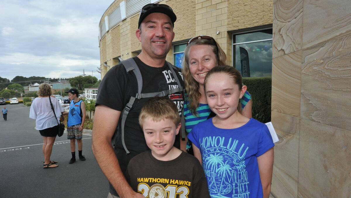 Anthony and Fiona Harrington with children James and Sarah at Eureka Stadium. PICTURE: JEREMY BANNISTER