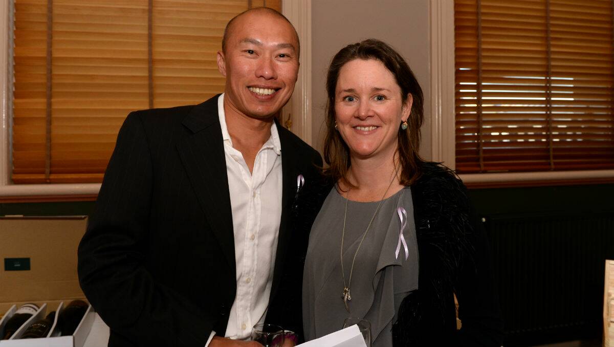 Hock and Fiona Tan at the fundraiser for Aron Siermans. PICTURE: KATE HEALY 