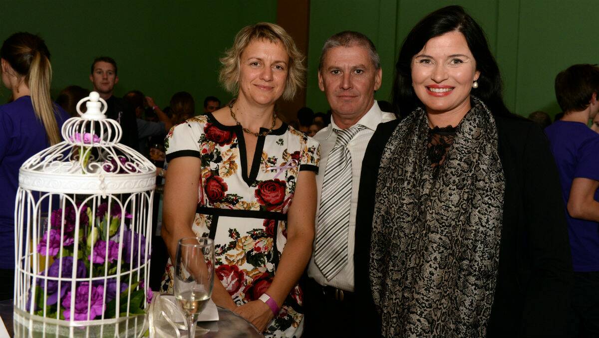 Helen Lawson, Wayne Whykes and Sonia Smith at the fundraiser for Aron Siermans. PICTURE: KATE HEALY 