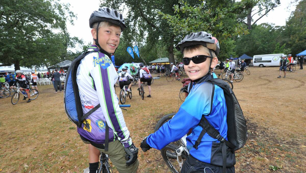 Zac and Felix Oliver at the Ballarat Cycle Classic. PICTURE: JEREMY BANNISTER