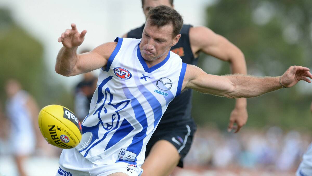 North Melbourne's Brent Harvey at the NAB Challenge game at Eureka Stadium. PICTURE: KATE HEALY