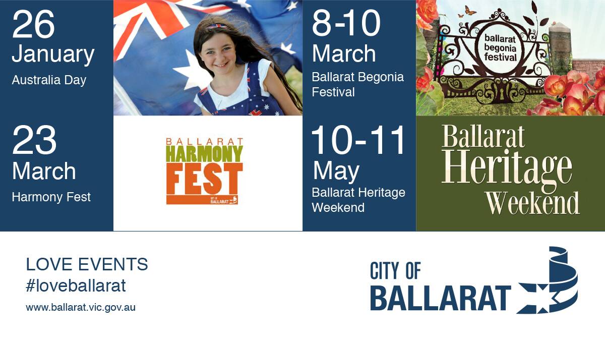 Upcoming events by the City of Ballarat. PICTURE: ADVERTISEMENT