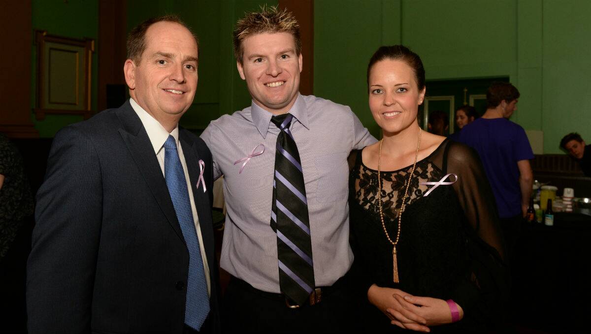Richard Hayden, Ty Siermans and Alanna McDonald at the fundraiser for Aron Siermans. PICTURE: KATE HEALY 