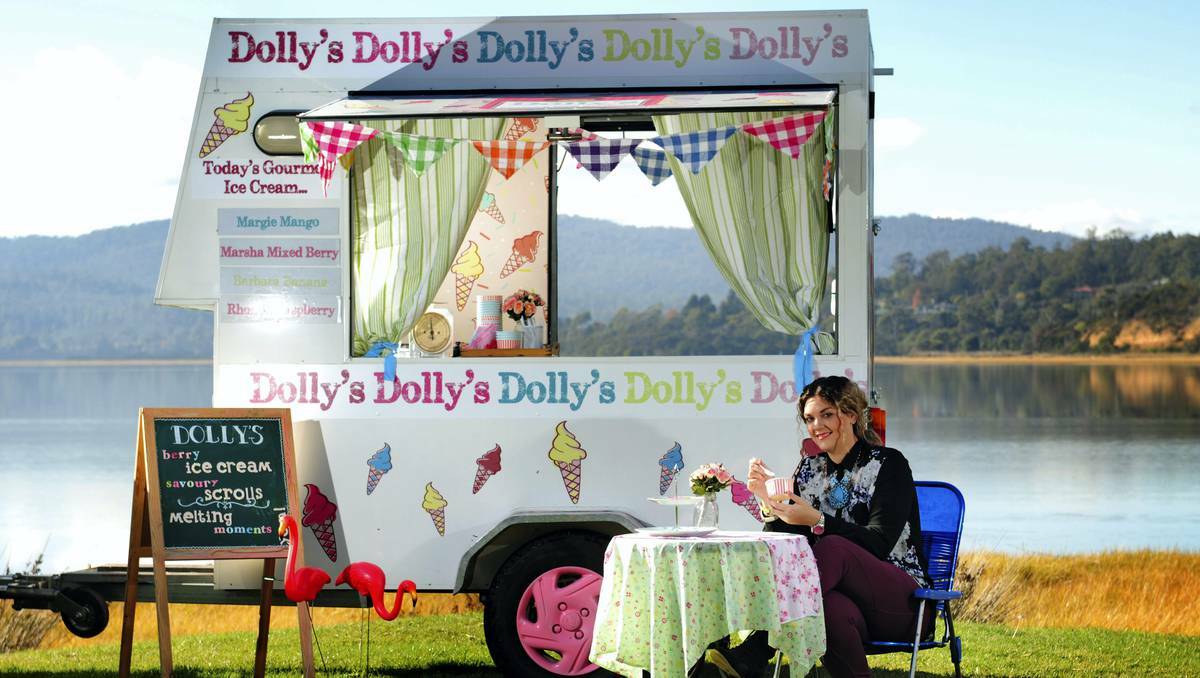 Allison Daley, of Legana, with her vintage-inspired ice-cream van, Dolly's Parlour. Picture: Phillip Biggs