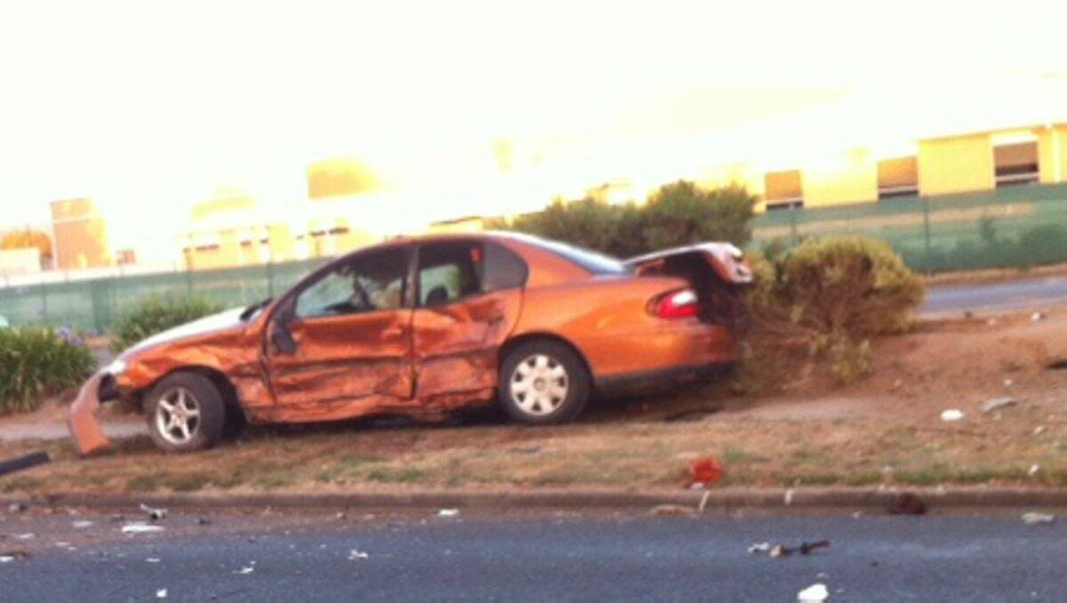 One of the cars involved in the crash. Picture: Abbey Cartledge